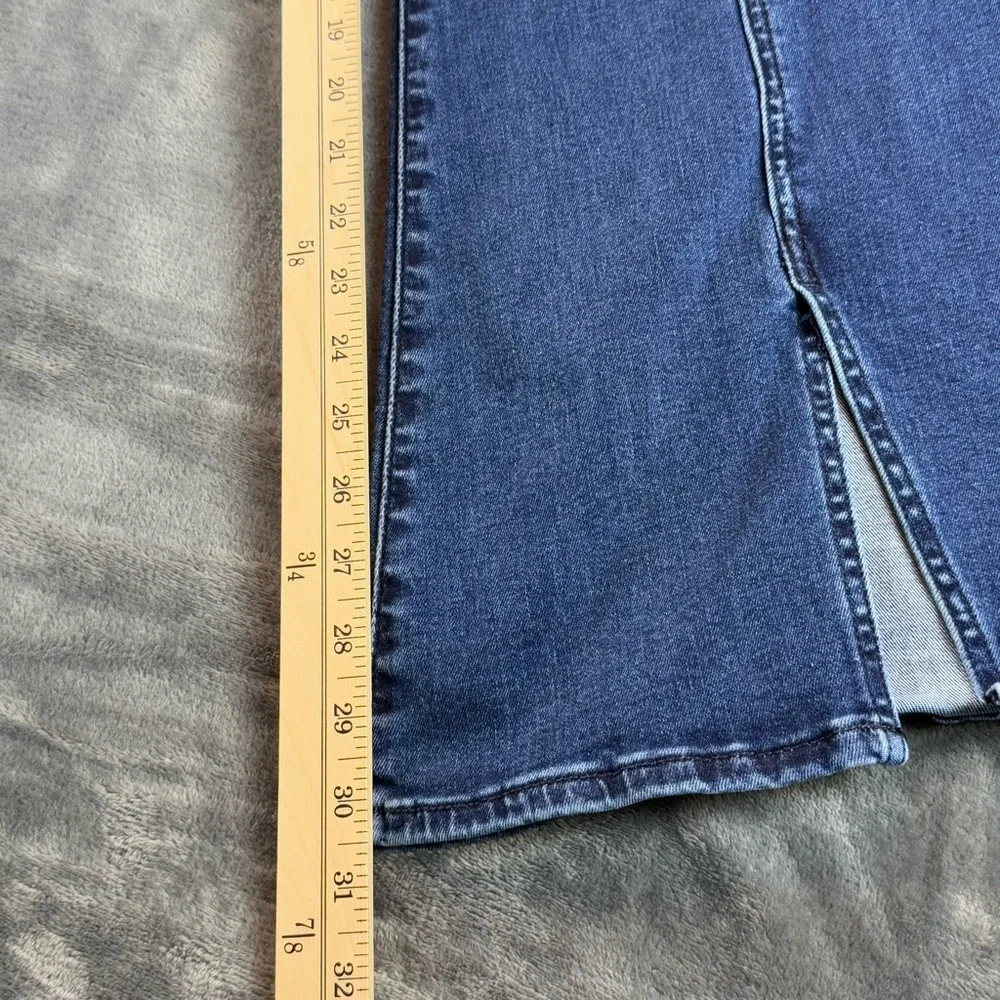 American Eagle Women's Jeans Size 12 Festival Flare Split Hem High Rise Stretch - Picture 8 of 10
